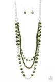 Paparazzi VINTAGE VAULT "New York City Chic" Green Necklace & Earring Set Paparazzi Jewelry