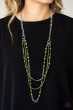 Paparazzi VINTAGE VAULT "New York City Chic" Green Necklace & Earring Set Paparazzi Jewelry
