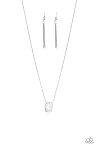 Paparazzi "Extra Ice" White Necklace & Earring Set Paparazzi Jewelry