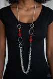 Paparazzi "Jewel Jubilee" Red Necklace & Earring Set Paparazzi Jewelry