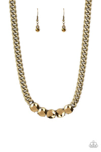 Paparazzi "Rhinestone Renegade" Brass Necklace & Earring Set Paparazzi Jewelry
