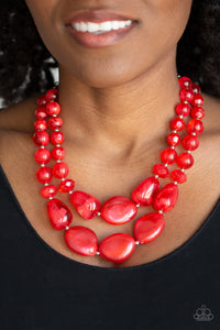 Paparazzi "Beach Glam" Red Necklace & Earring Set Paparazzi Jewelry