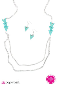 Paparazzi "At This Point" FASHION FIX Turquoise Blue Stone Point Design Necklace & Earring Set Paparazzi Jewelry