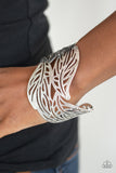 Paparazzi "Leafy Lei" Silver Leafy Pattern Cuff Bracelet Paparazzi Jewelry