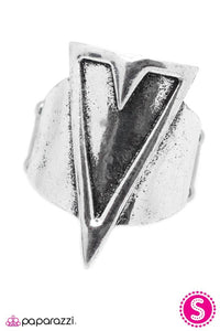 Paparazzi "Getting My Point Across" FASHION FIX Triangular Design Silver Tone Ring Paparazzi Jewelry