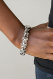 Paparazzi "Glitzy Glamorous" Silver Bracelet Paparazzi Jewelry