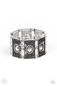 Paparazzi "Tycoon Texture" FASHION FIX White Bracelet Paparazzi Jewelry