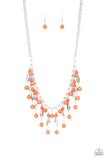 Paparazzi VINTAGE VAULT "Earth Conscious" Orange Necklace & Earring Set Paparazzi Jewelry
