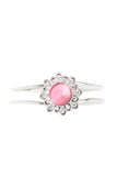 Paparazzi "Palace Dream" Pink Cats Eye Stone Silver Hinged Bracelet Paparazzi Jewelry