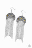 Paparazzi "Lunar Melody" Yellow Earrings Paparazzi Jewelry