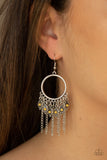 Paparazzi "Very Vagabond" Yellow Beads Silver Fringe Earrings Paparazzi Jewelry