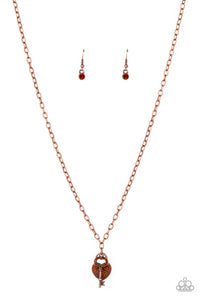 Paparazzi "Pop and LOCKET" Copper Necklace & Earring Set Paparazzi Jewelry