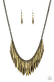 Paparazzi "The Thrill Seeker" Brass Necklace & Earring Set Paparazzi Jewelry