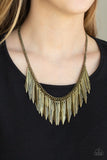 Paparazzi "The Thrill Seeker" Brass Necklace & Earring Set Paparazzi Jewelry