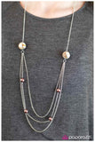 Paparazzi "Warm Me Over" Brown Marble Bead Silver Tone Necklace & Earring Set Paparazzi Jewelry