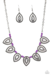 Paparazzi VINTAGE VAULT "Terra Trailblazer" Purple Necklace & Earring Set Paparazzi Jewelry