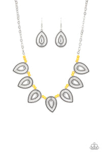 Paparazzi "Terra Trailblazer" Yellow Necklace & Earring Set Paparazzi Jewelry
