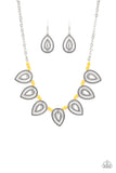 Paparazzi "Terra Trailblazer" Yellow Necklace & Earring Set Paparazzi Jewelry