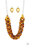 Paparazzi "Comin in Haute" Brown 028XX Exclusive Necklace & Earring Set Paparazzi Jewelry