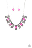 Paparazzi "The MANE Contender"  Pink Necklace & Earring Set Paparazzi Jewelry