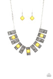 Paparazzi "The MANE Contender" Yellow Necklace & Earring Set Paparazzi Jewelry