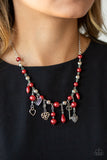 Paparazzi "Renaissance Romance" Red Necklace & Earring Set Paparazzi Jewelry