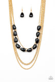 Paparazzi "Trend Status" Black Necklace & Earring Set Paparazzi Jewelry