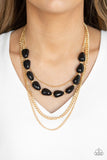 Paparazzi "Trend Status" Black Necklace & Earring Set Paparazzi Jewelry