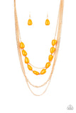 Paparazzi "Trend Status" Orange Necklace & Earring Set Paparazzi Jewelry