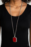 Paparazzi "Let your Heir Down" Red Necklace & Earring Set Paparazzi Jewelry