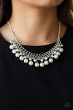 Paparazzi VINTAGE VAULT "Duchess Dior" White Necklace & Earring Set Paparazzi Jewelry
