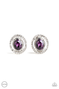 Paparazzi "Cost A Fortune" Purple Clip On Earrings Paparazzi Jewelry