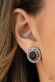 Paparazzi "Cost A Fortune" Purple Clip On Earrings Paparazzi Jewelry