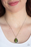 Paparazzi "In GLOW Spirits" Green Necklace & Earring Set Paparazzi Jewelry