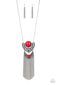 Paparazzi "Spirit Trek" Red Necklace & Earring Set Paparazzi Jewelry