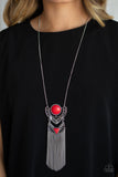 Paparazzi "Spirit Trek" Red Necklace & Earring Set Paparazzi Jewelry