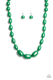 Paparazzi "Poppin Popularity" Green Necklace & Earring Set Paparazzi Jewelry