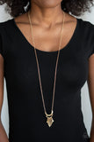 Paparazzi "Trendsetting Trinket" Gold Necklace & Earring Set Paparazzi Jewelry