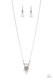 Paparazzi "Trendsetting Trinket" Silver Necklace & Earring Set Paparazzi Jewelry