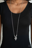 Paparazzi "Trendsetting Trinket" Silver Necklace & Earring Set Paparazzi Jewelry