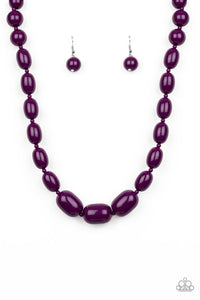 Paparazzi VINTAGE VAULT "Poppin Popularity" Purple Necklace & Earring Set Paparazzi Jewelry