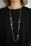 Paparazzi VINTAGE VAULT "Unapologetic Flirt" Silver Necklace & Earring Set Paparazzi Jewelry