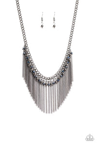 Paparazzi VINTAGE VAULT "Divinely Diva" Blue Necklace & Earring Set Paparazzi Jewelry