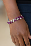 Paparazzi "Micro Beading" Purple and Silver Bead Bracelet Paparazzi Jewelry
