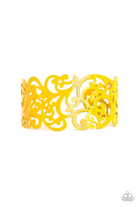 Paparazzi "VINE and Dash" Yellow Vine Filigree Cuff Bracelet Paparazzi Jewelry