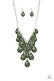 Paparazzi "Shop Til You TEARDROP" Green Necklace & Earring Set Paparazzi Jewelry