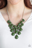 Paparazzi "Shop Til You TEARDROP" Green Necklace & Earring Set Paparazzi Jewelry