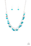 Paparazzi "Downstage Dazzle" Blue Necklace & Earring Set Paparazzi Jewelry