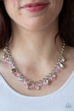 Paparazzi "Downstage Dazzle" Pink Necklace & Earring Set Paparazzi Jewelry