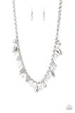 Paparazzi "Downstage Dazzle" White Necklace & Earring Set Paparazzi Jewelry